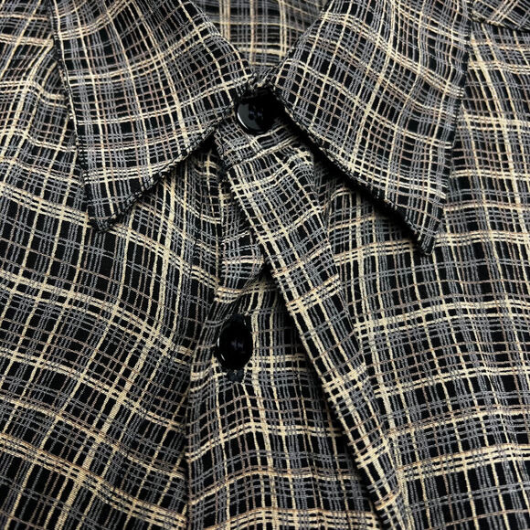 Massoti Men's Large Brown Plaid Button Down Long Sleeve Made in Italy Shirt - Picture 5 of 6